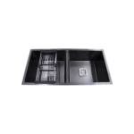 double bowl sink black